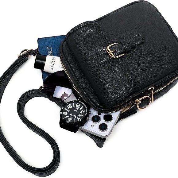 Leather Crossbody Bag for Women Vintage Large Capacity Anti Theft Shoulder - Picture 5 of 6